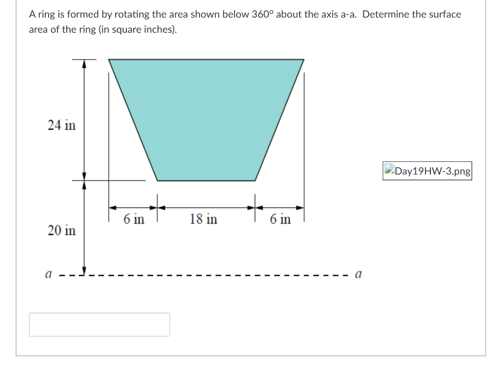 Solved A ring is formed by rotating the area shown below | Chegg.com