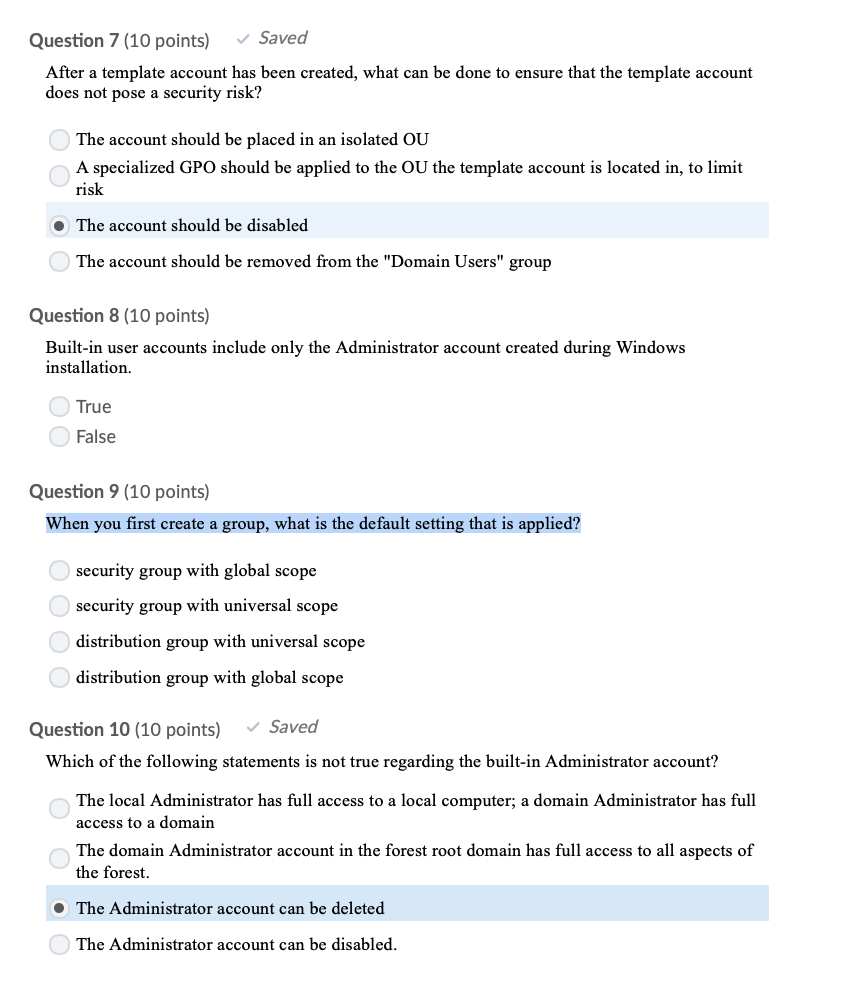Solved Saved Question 1 (10 points) An authenticated user | Chegg.com