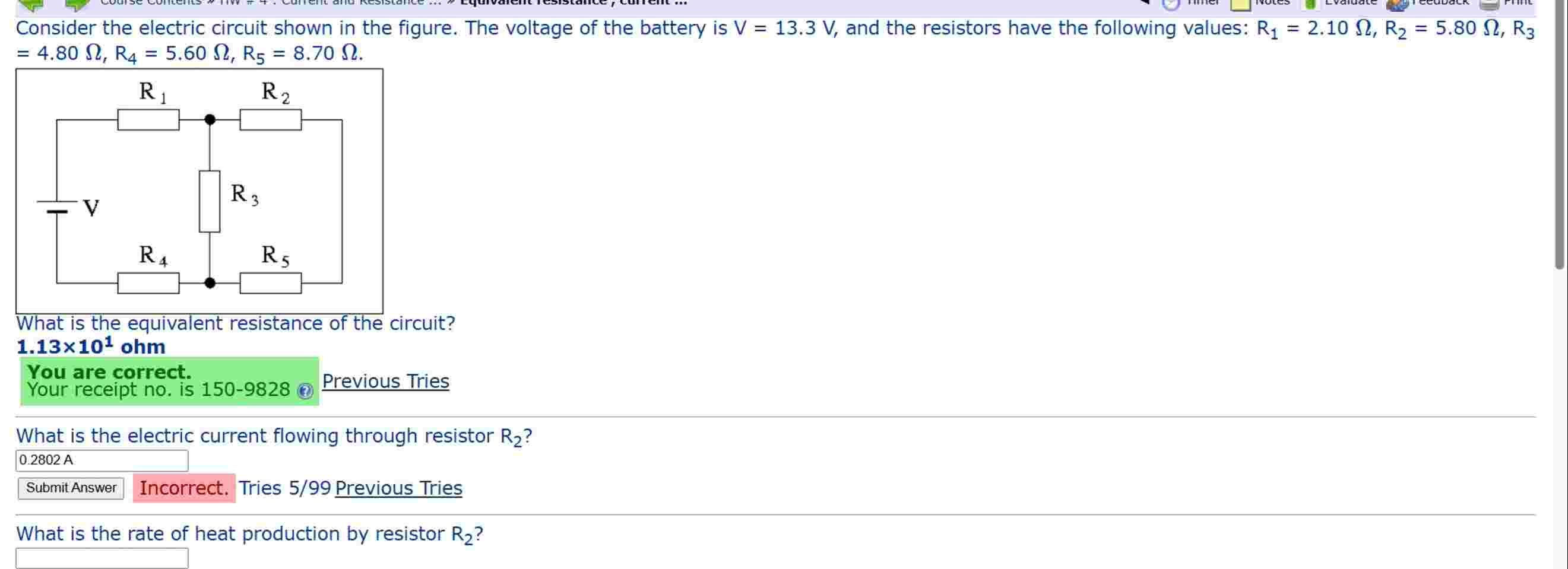 Solved Consider the electric circuit shown in ﻿the figure. | Chegg.com