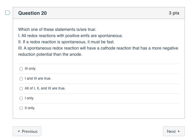 Solved Question 20 3 Pts Which One Of These Statements | Chegg.com