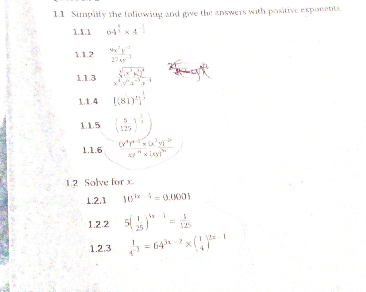 Solved 1.1 Simplify The Following And Give The Answers With | Chegg.com