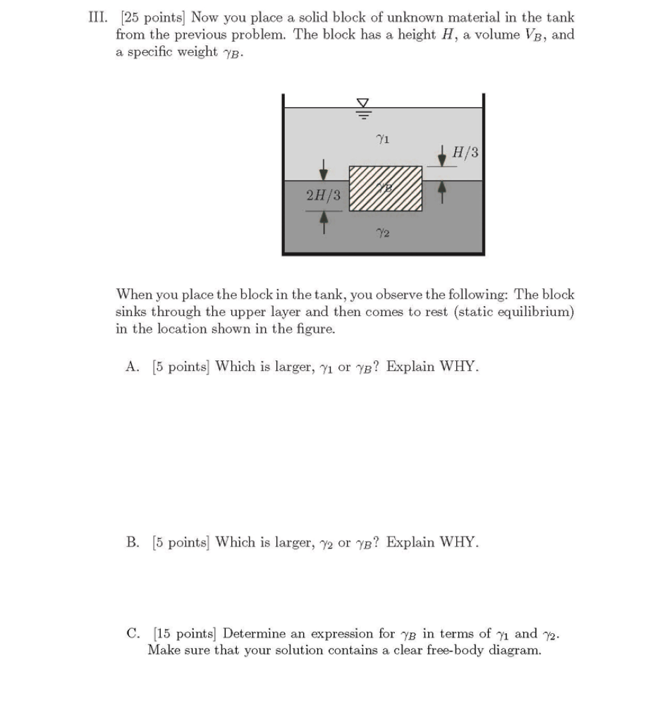Solved CIVIL ENGINEERING FLUIDS QUESTION ABOUT SPECIFIC