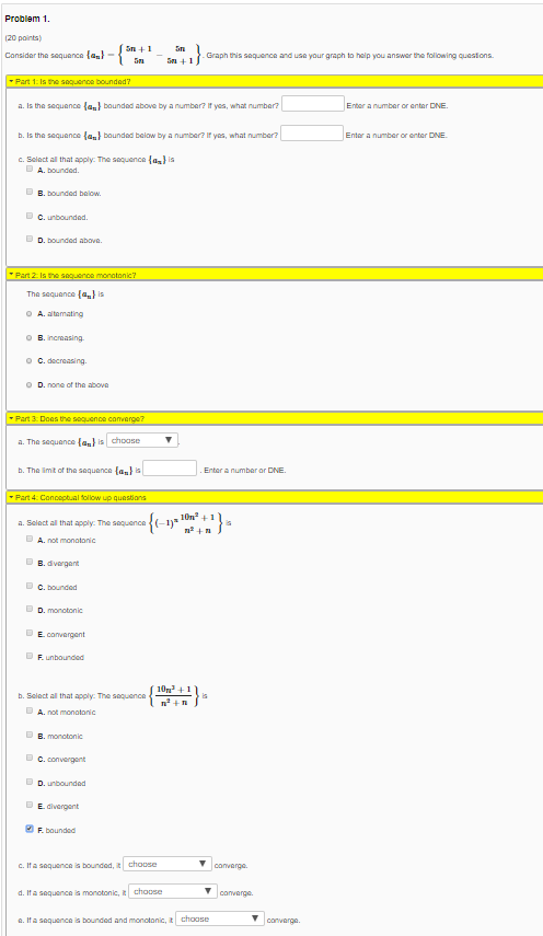 Solved Problem 1. 120 points Consider the sequence fer - | Chegg.com