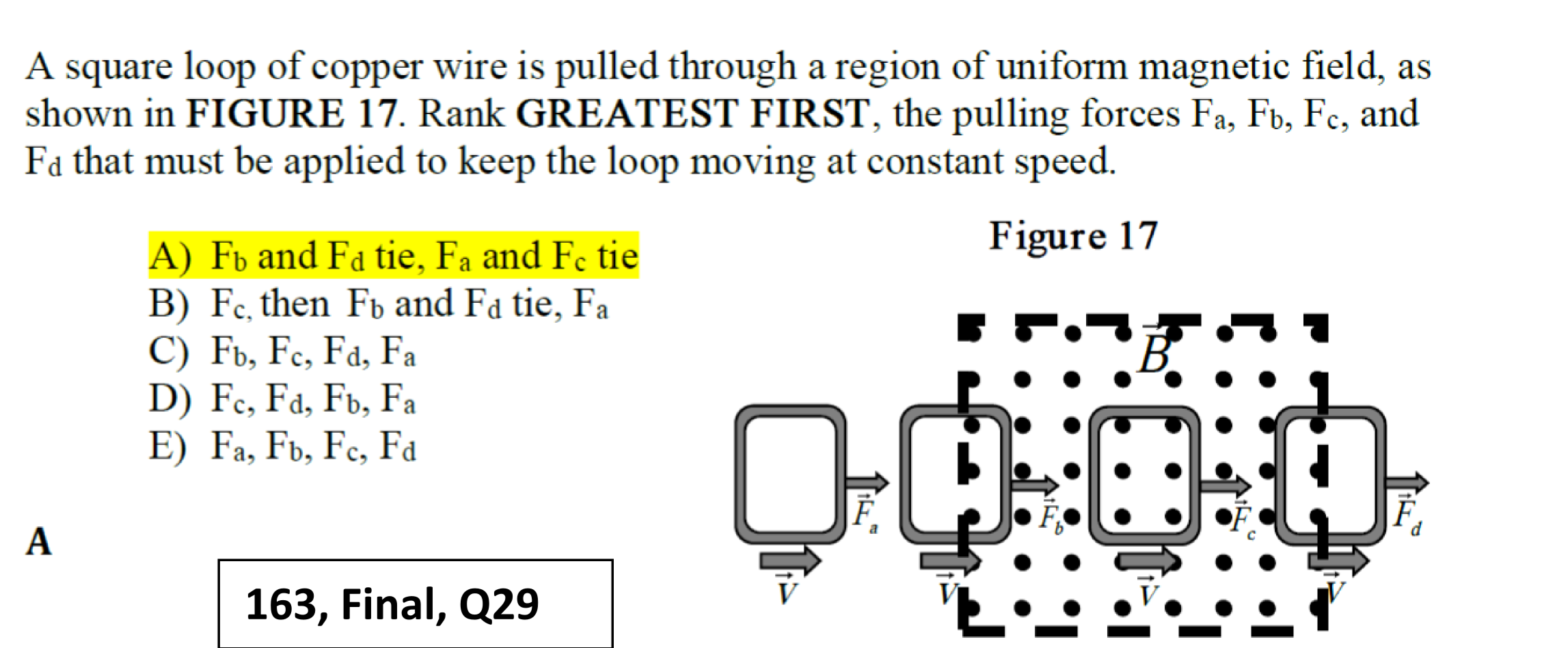 Solved A square loop of copper wire is pulled through a | Chegg.com