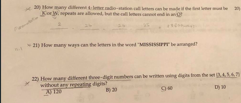 Solved 20) How many different 4-letter radio-station call | Chegg.com