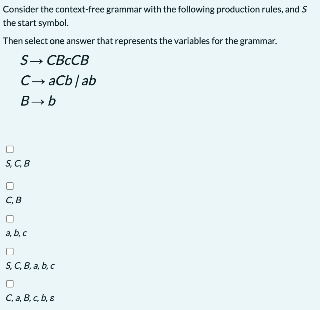 Solved Consider The Context-free Grammar With The Following | Chegg.com