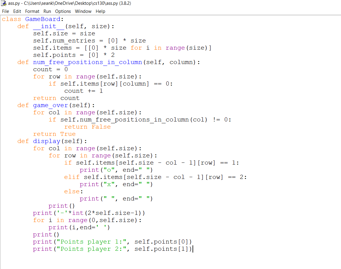 Solved python Have done the part 1 The class GameBoard is | Chegg.com