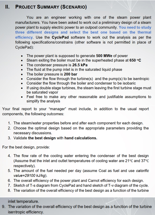Solved II. PROJECT SUMMARY (SCENARIO) You are an engineer | Chegg.com