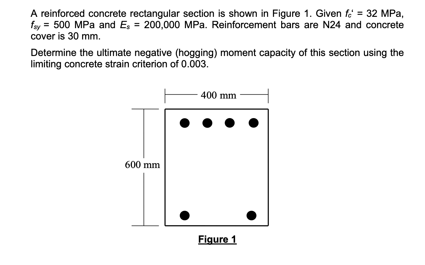Solved = = - A reinforced concrete rectangular section is | Chegg.com