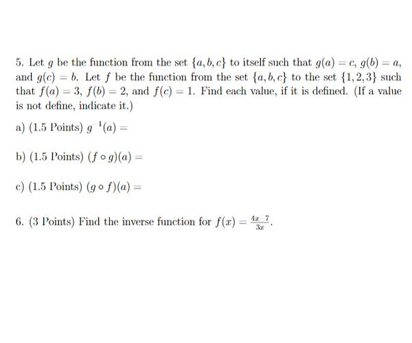 Solved Let g be the function from the set{a, b, c}to itself | Chegg.com