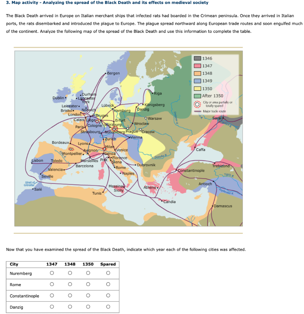 spread of black plague map