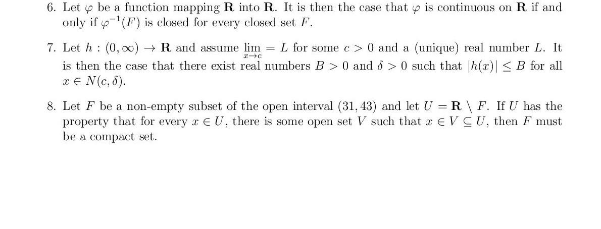 Solved - -> 6. Let y be a function mapping R into R. It is | Chegg.com