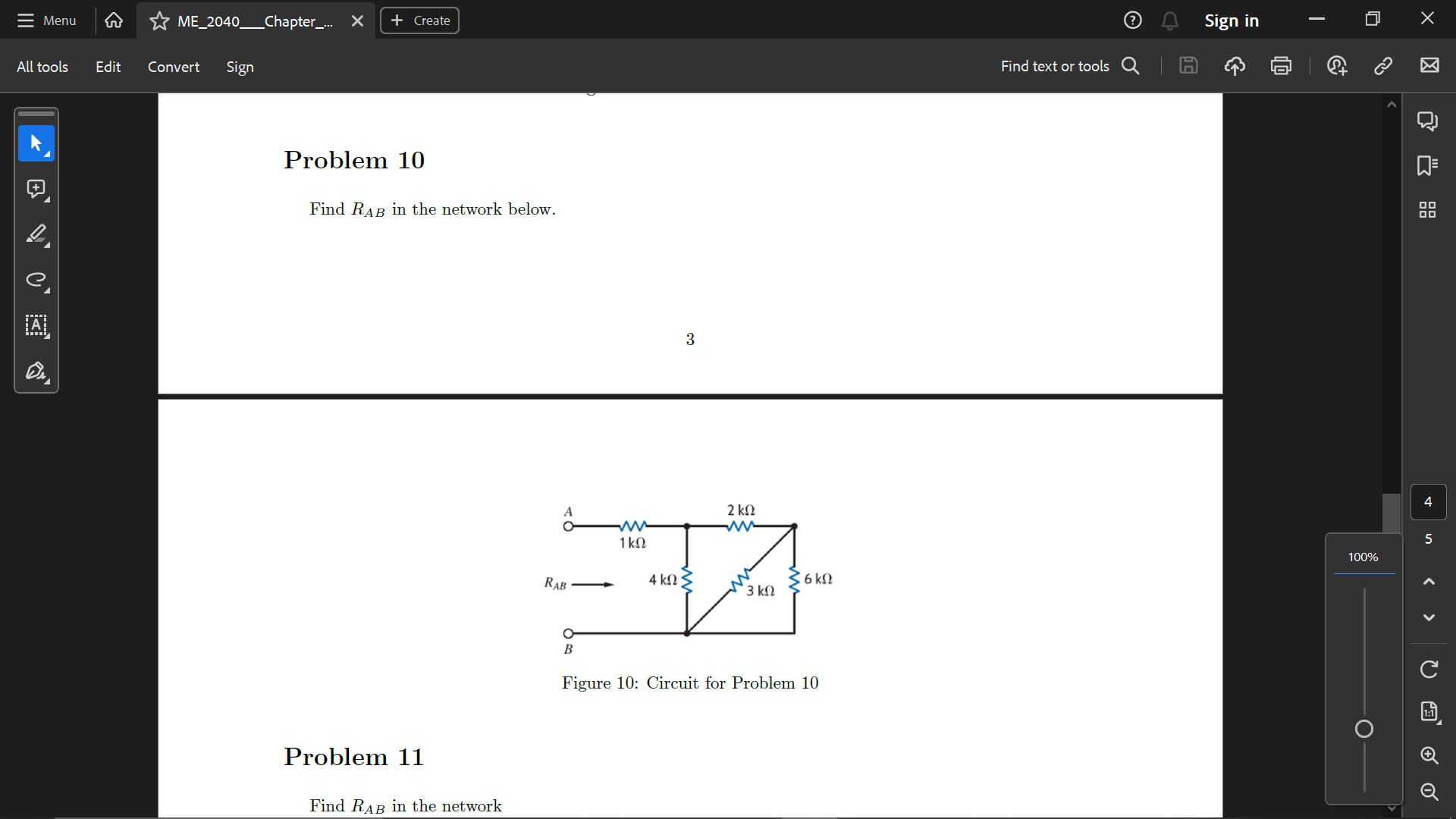 Find RAB in the network below. 3 Figure 10: Circuit | Chegg.com