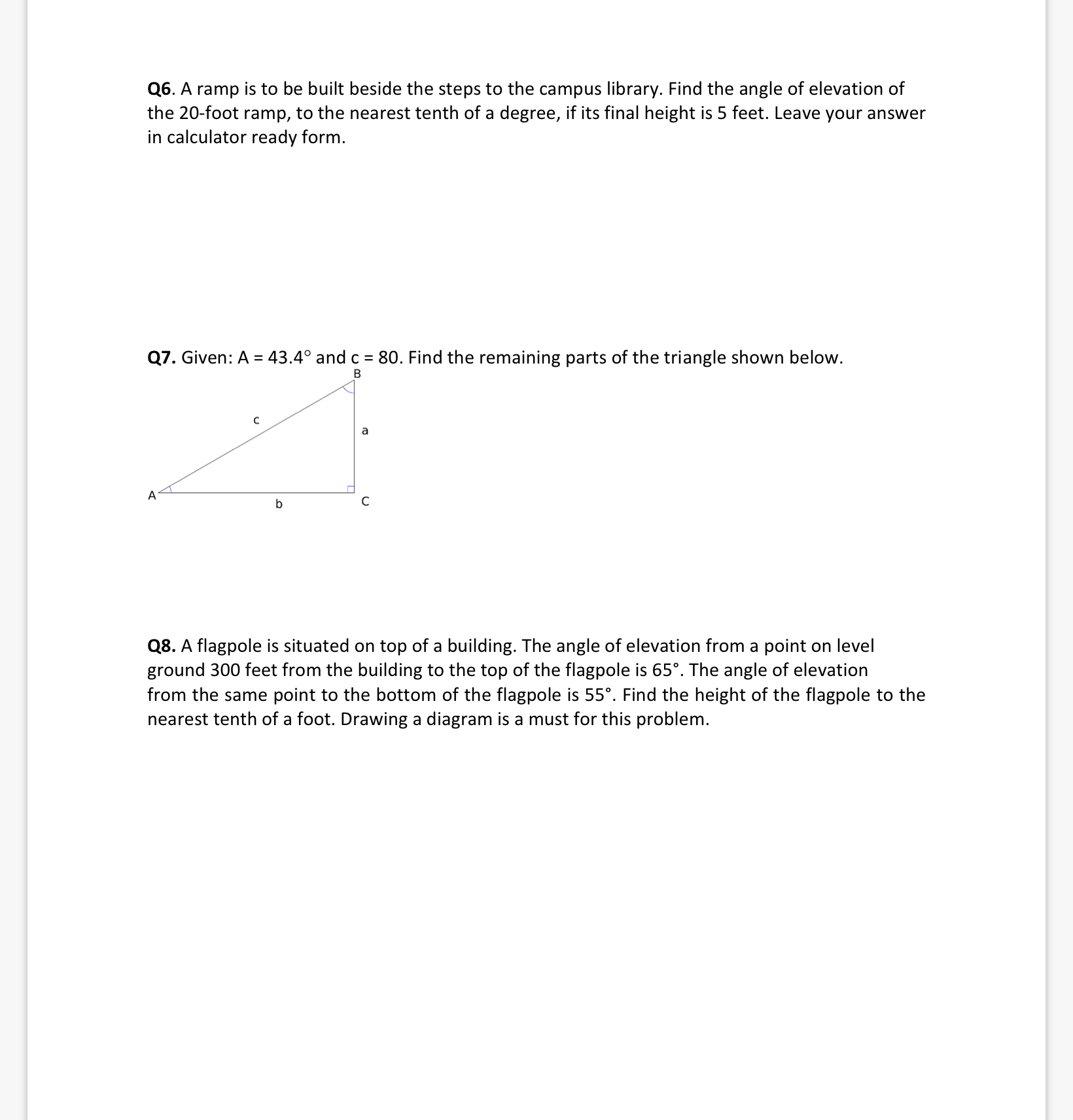 Solved Q6. A ramp is to be built beside the steps to the | Chegg.com