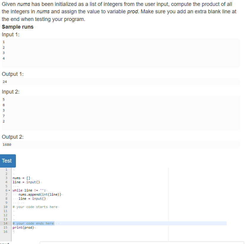 Solved Given nums has been initialized as a list of integers | Chegg.com