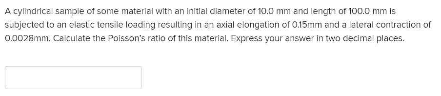 Solved A cylindrical sample of some material with an initial | Chegg.com