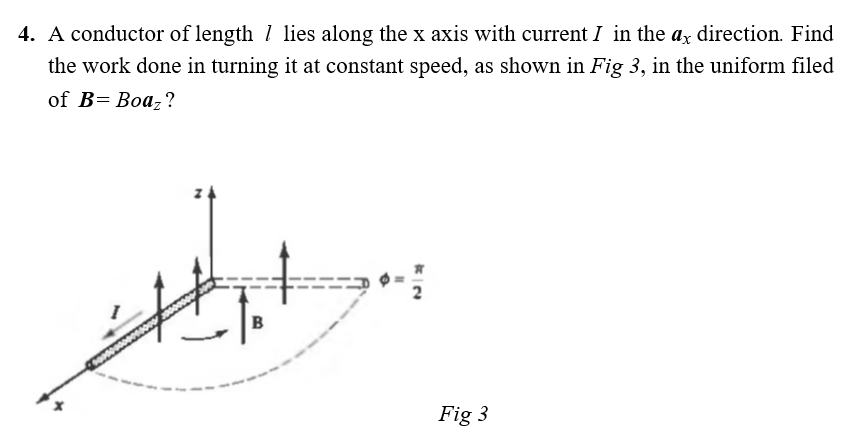 Solved 4. A conductor of length 1 lies along the x axis with | Chegg.com