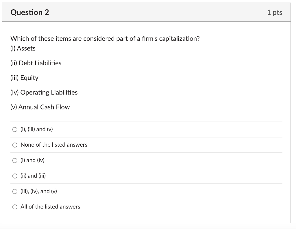 Solved Which of these items are considered part of a firm's