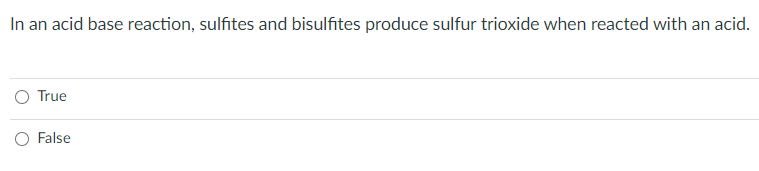 Solved In An Acid Base Reaction Sulfites And Bisulfites