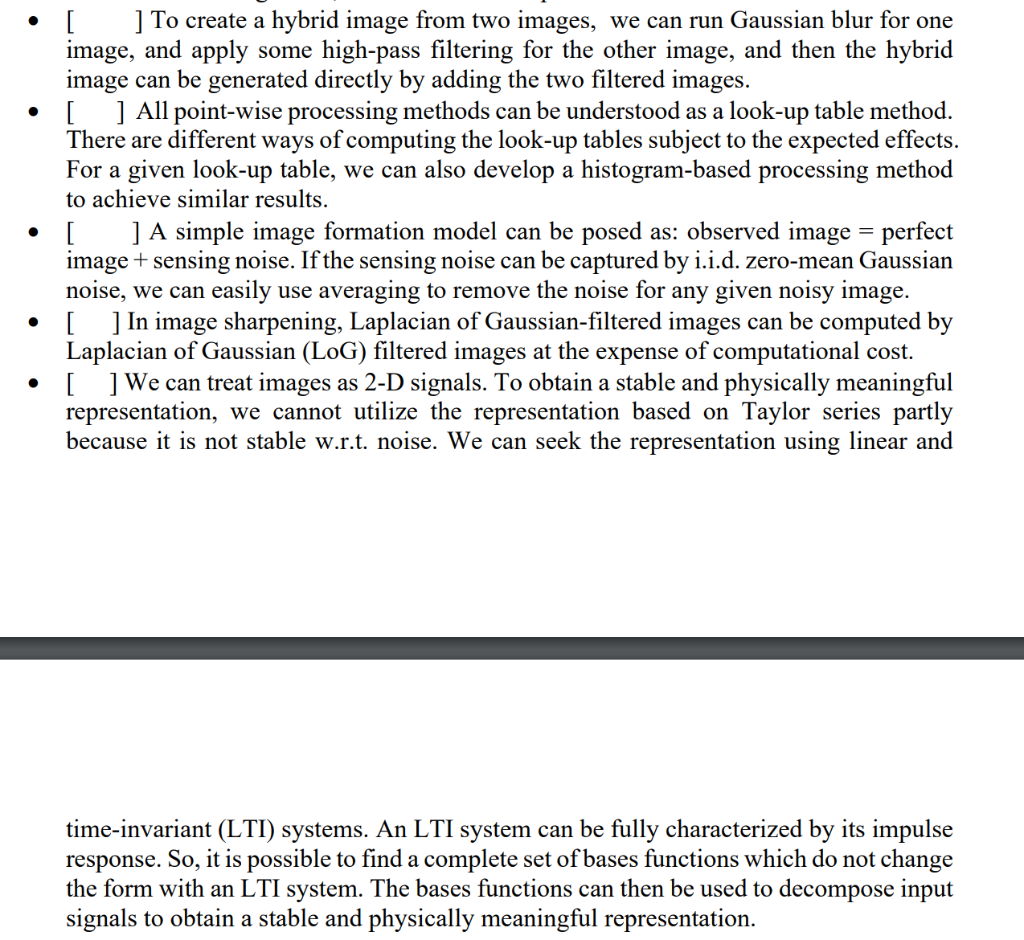 To create a hybrid image from two images, we | Chegg.com