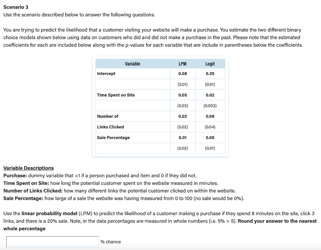 Solved Scenario 3 Use the scenario described below to answer | Chegg.com