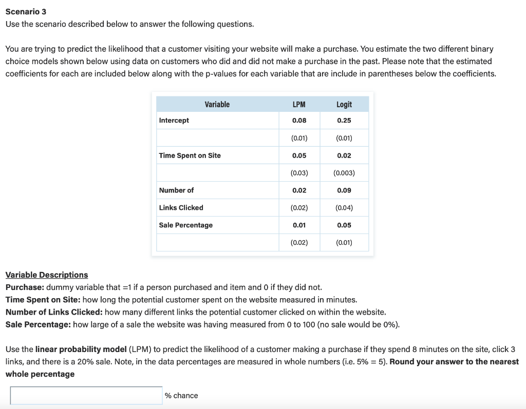 Solved Scenario 3 Use The Scenario Described Below To Answer | Chegg.com