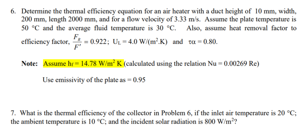 Solved 6. Determine the thermal efficiency equation for an | Chegg.com