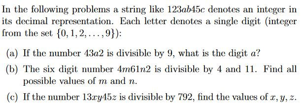 Solved In the following problems a string like 123ab45c | Chegg.com