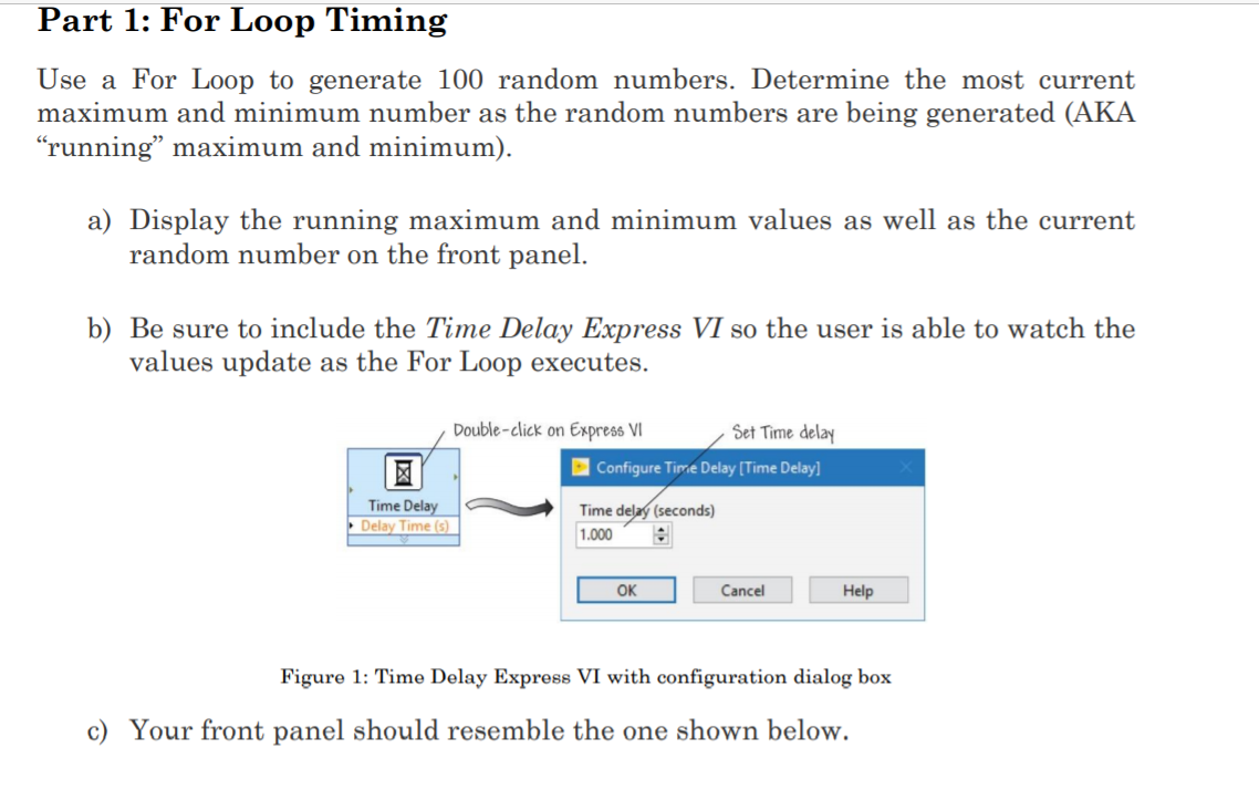 Solved Part 1 For Loop Timing Use A For Loop To Generate Chegg