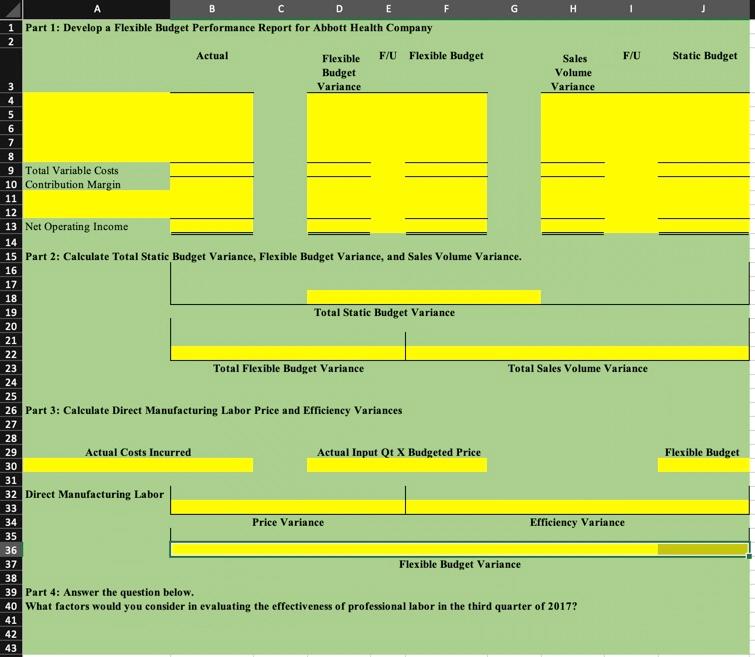 Solved The yellow parts need to have formulas in excel, | Chegg.com