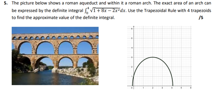 Solved 5. The picture below shows a roman aqueduct and | Chegg.com