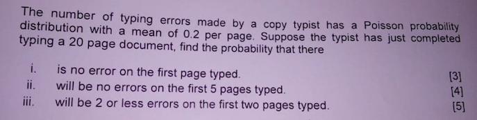 Solved number of typing errors made by a copy typist has a | Chegg.com
