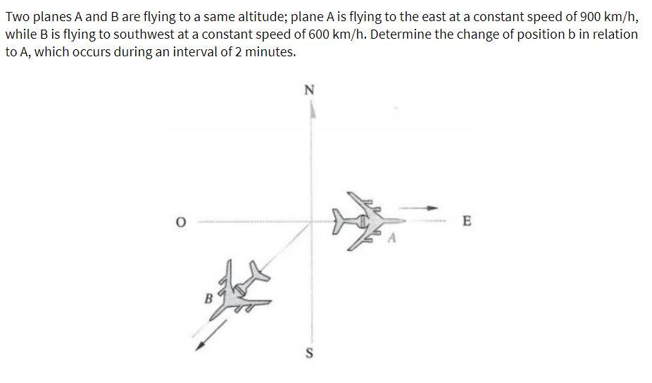 Solved Two Planes A And B Are Flying To A Same Altitude; | Chegg.com