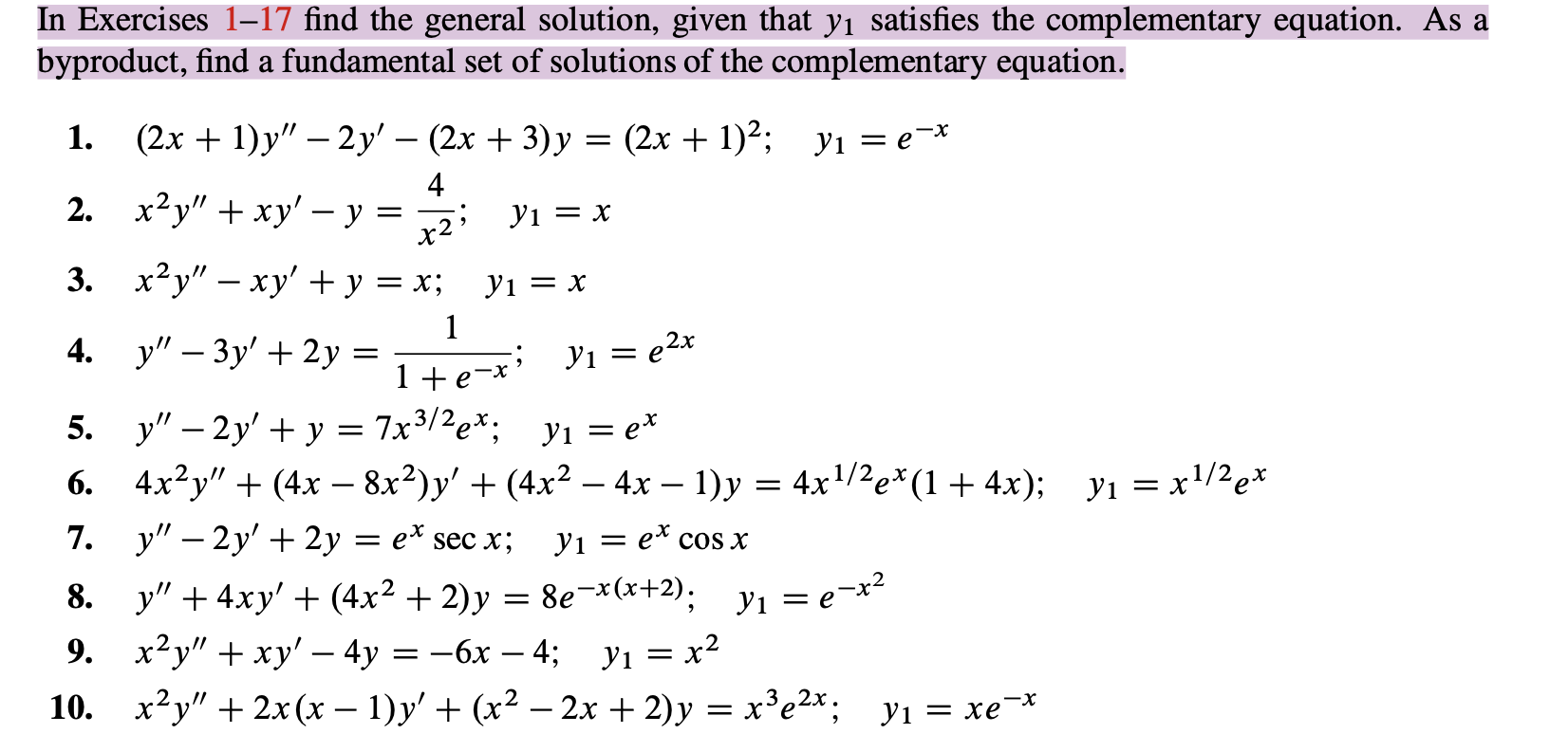 Solved In Exercises 1–17 find the general solution, given | Chegg.com