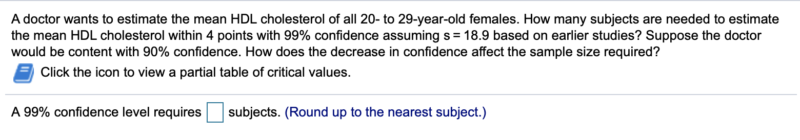 solved-a-doctor-wants-to-estimate-the-mean-hdl-cholesterol-chegg