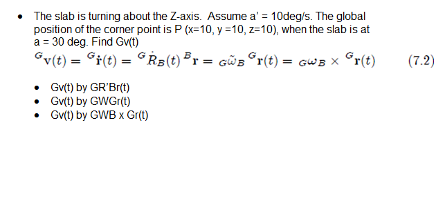 The Slab Is Turning About The Z Axis Assume A Chegg Com