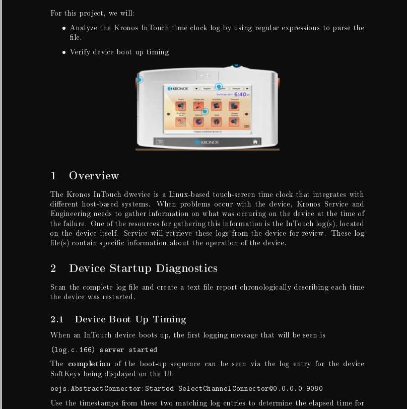 Solved For this project, we will:Analyze the Kronos InTouch | Chegg.com