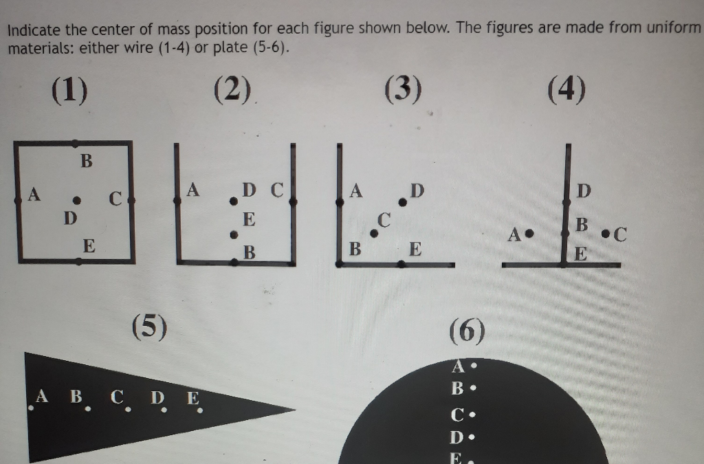 Solved Indicate the center of mass position for each figure | Chegg.com