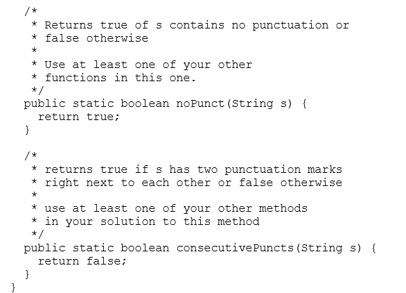Solved The contents: public class StringPractice { /* | Chegg.com