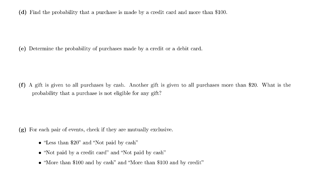 Solved Exercise 1 A department store analyzed its most | Chegg.com