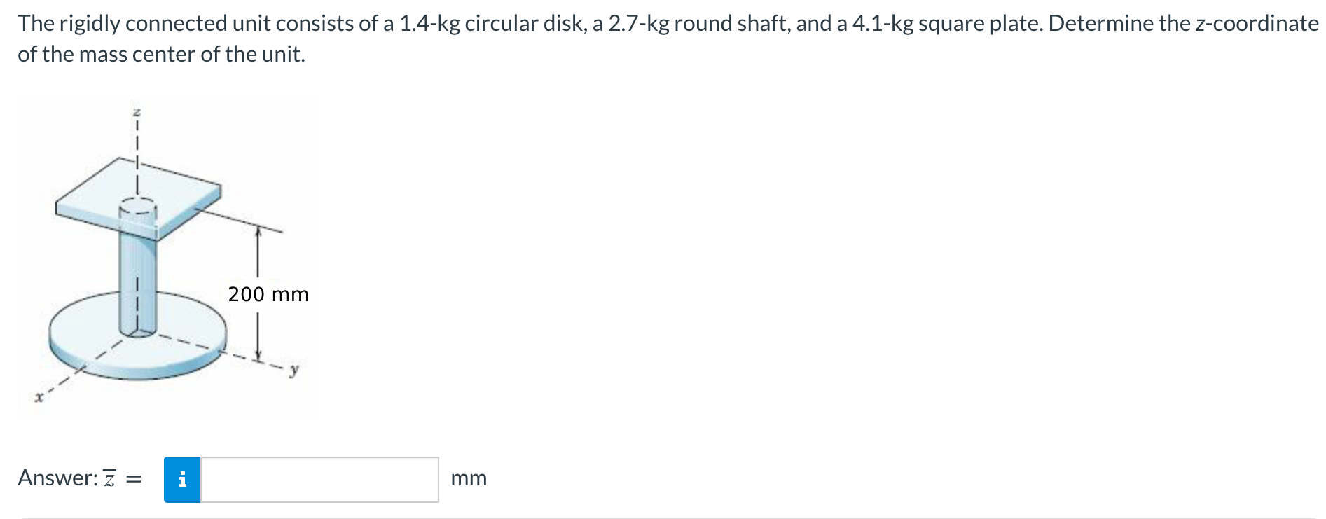 Solved The rigidly connected unit consists of a 1.4-kg | Chegg.com