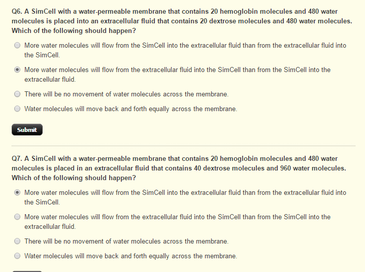 Solved Q6. A SimCell With A Water-permeable Membrane That | Chegg.com