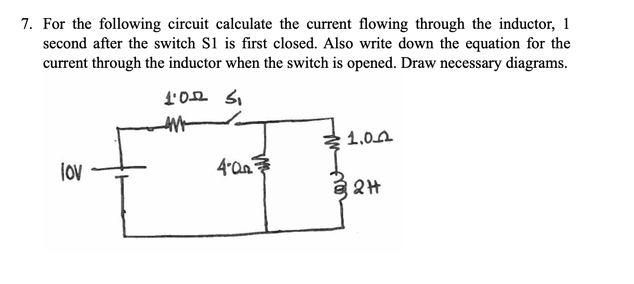 Solved 7. For the following circuit calculate the current | Chegg.com