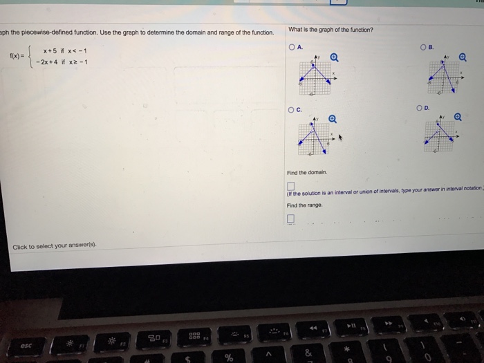 graph each piecewise function then identify the domain and range