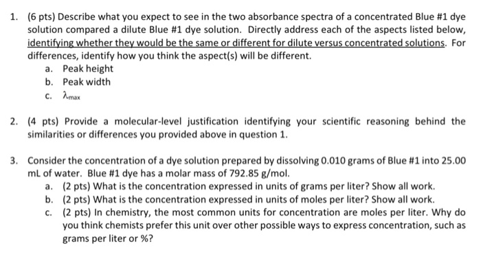 Solved (6 pts) Describe what you expect to see in the two | Chegg.com