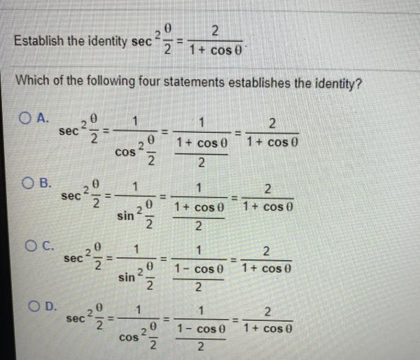 Solved Establish the identity. 1 + tan v cot v + 1 1 tan v
