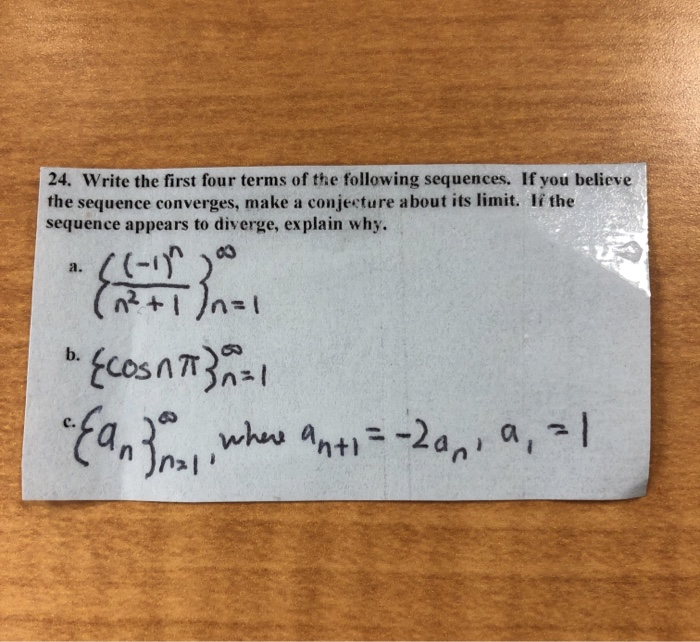 Solved 24. Write the first four terms of the following | Chegg.com