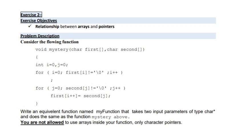 Solved Exercise 2- Exercise Objectives Relationship between | Chegg.com