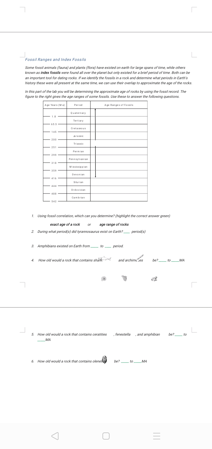 Solved LAB 10 (modified) - Geologic Time You can type | Chegg.com