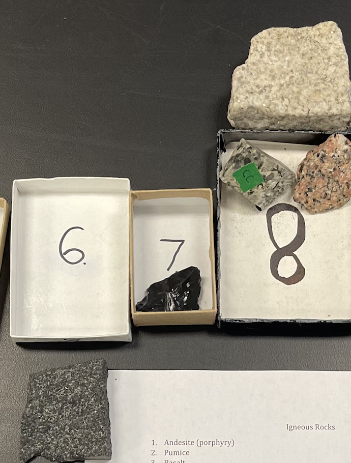 Solved 3 5 그 2. СС 6. 8 Igneous Rocks 1. Andesite | Chegg.com